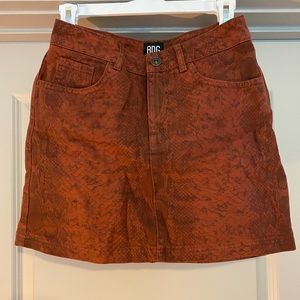 Urban Outfitters Burnt Orange Patterned Mini Skirt Size S